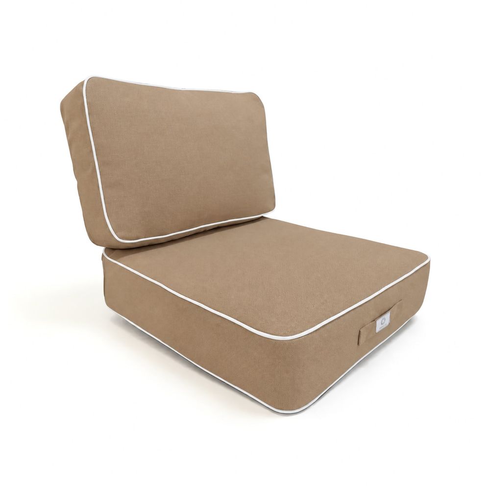 Coussins salon jardin premium déhoussable 50x50cm moka