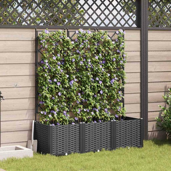 Cache-pot de jardin 3 pcs noir 120 x 40 x 143 cm plastique