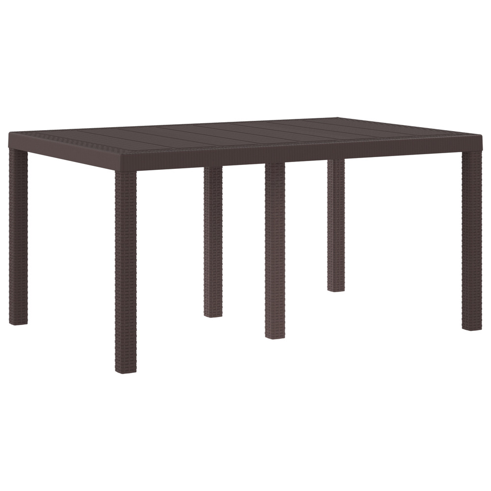 Table de jardin marron 150x100x73 cm poly rattan