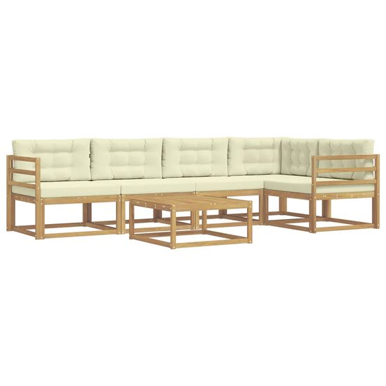 Ensemble de canapés d'extérieur 6 pc blanc et crème polyester