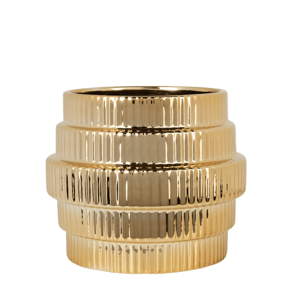 Cache-pot allure empire brillant doré - ø9 cm x h11,5 cm
