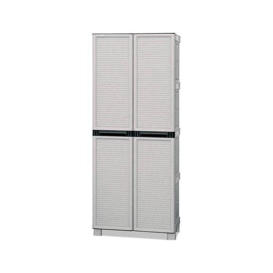Armoire d'extérieur liège, mobilier d'extérieur, armoire de buanderie polyvalente, 100% made in italy, gris clair, 70x39h172 cm