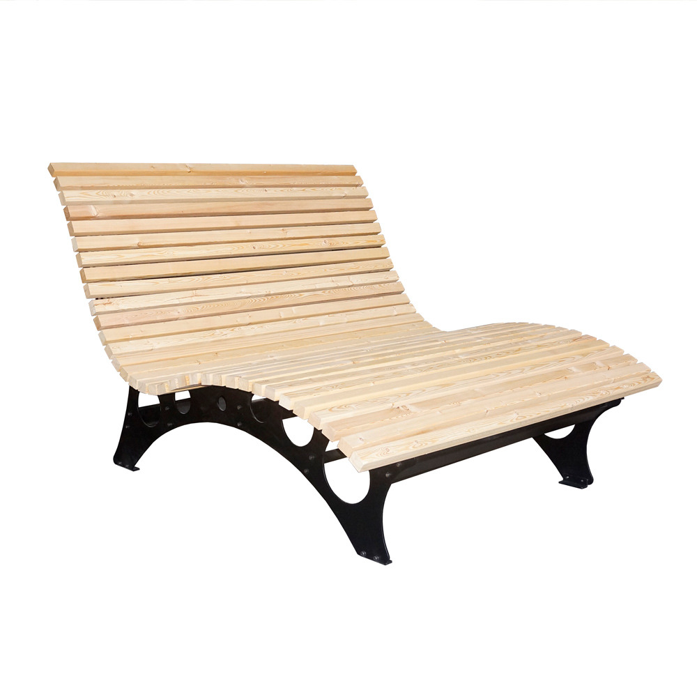 Home deluxe - chaise longue en bois ondulé taiga avec 1x coussin - canapé de jardin chaise longue à bascule chaise longue relax