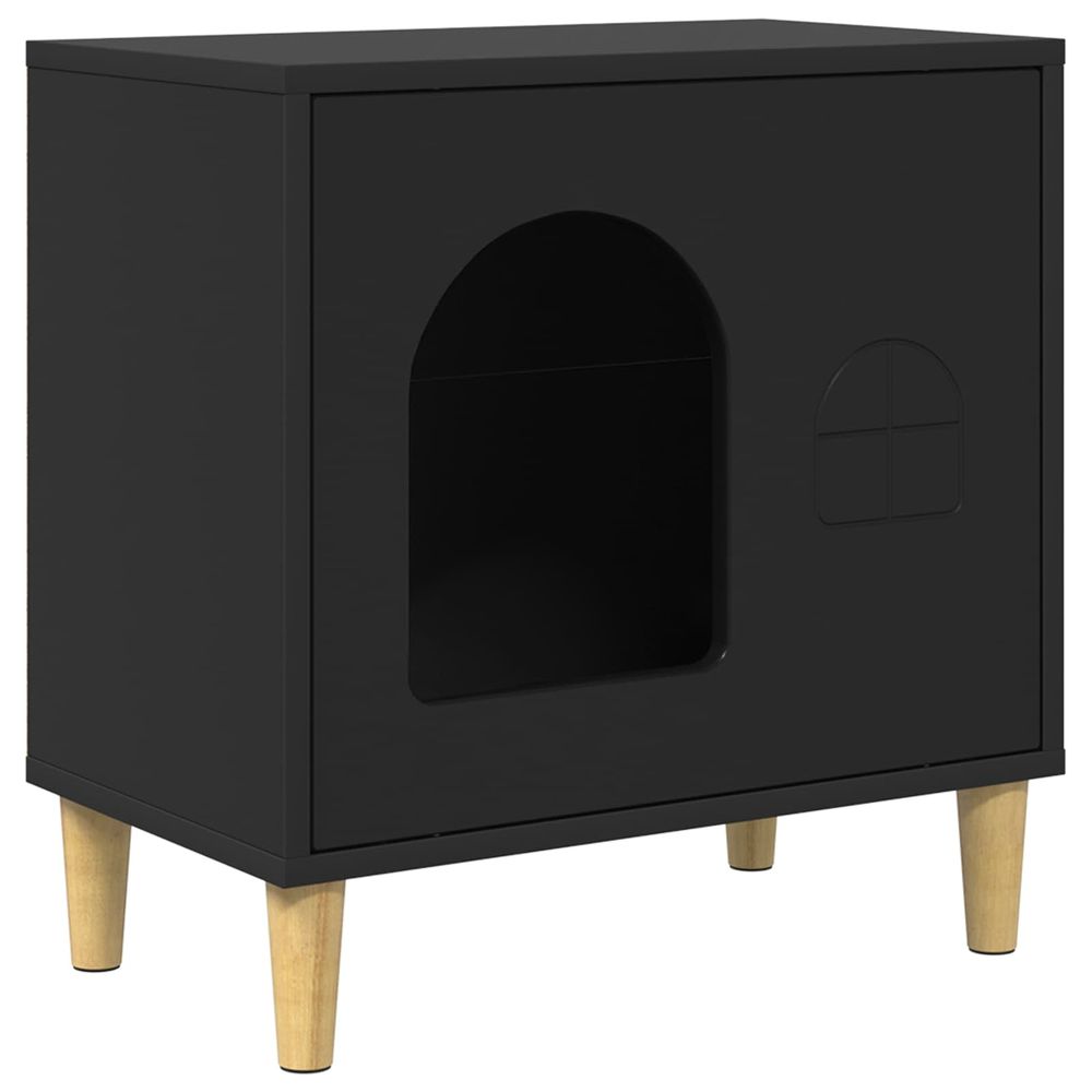 Maison pour chat noir 51 x 30 x 52 cm bois d'ingénierie