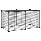 Cage animaux de compagnie à 8 panneaux noir 35x35 cm acier