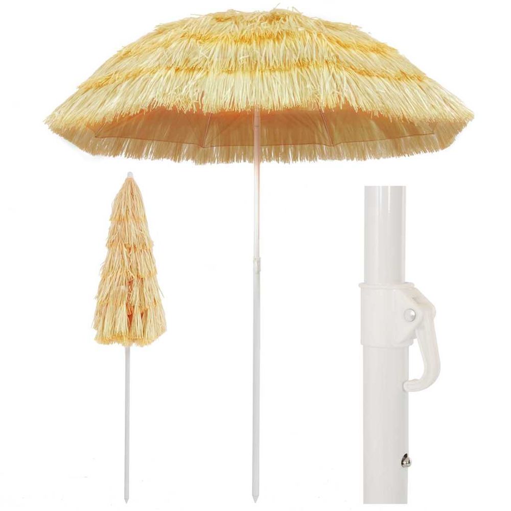 Parasol de plage naturel 180 cm style hawaïen
