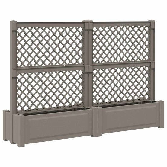 Grand pot avec trellis 2 pc pp gris