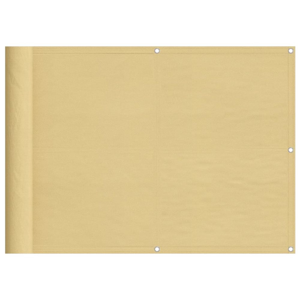 Écran de balcon sable 75x500 cm 100% polyester oxford