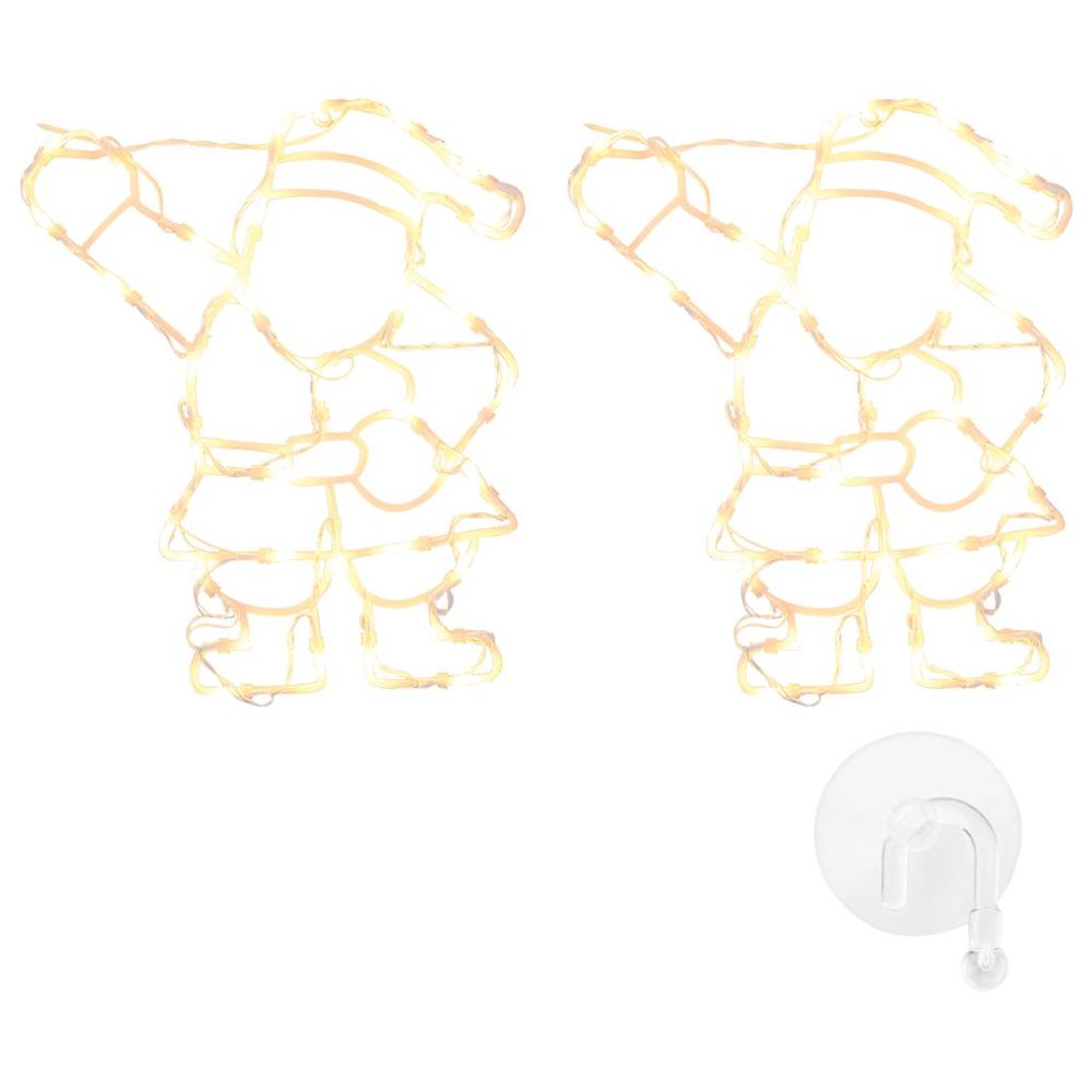 Lumières de noël silhouette du père noël 2 pcs 35 led