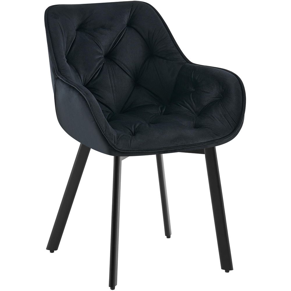 Chaise de salle à manger en velours antigo