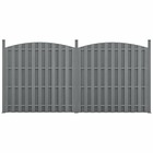 2 pièces de clôture barrière brise vue brise vent bois composite wpc demi-cercle arrondi 185 x 376 cm gris