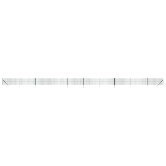 Clôture en treillis métallique et piquet d'ancrage vert 0,8x25m