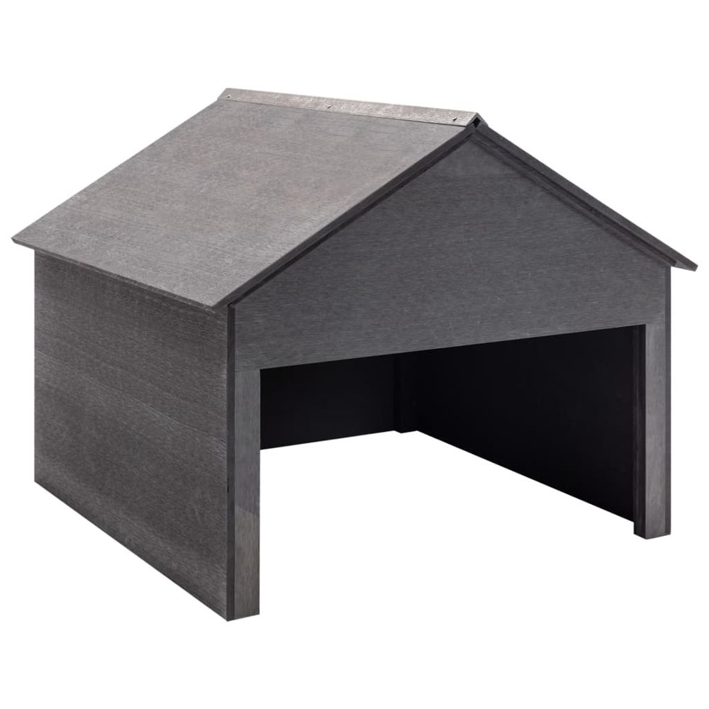 Garage pour tondeuse à gazon gris 80x80x70 cm wpc