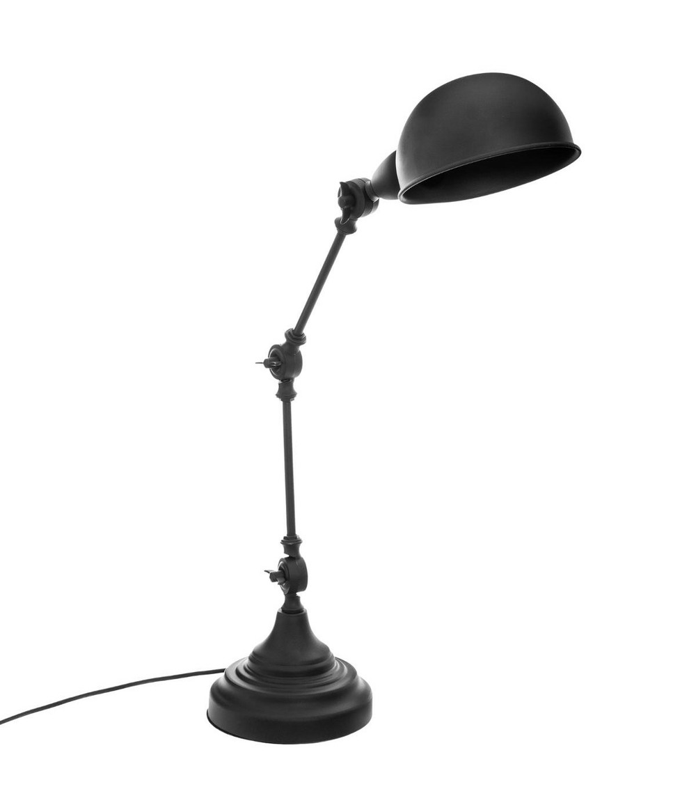 Lampe en métal noir réglable h 55 cm