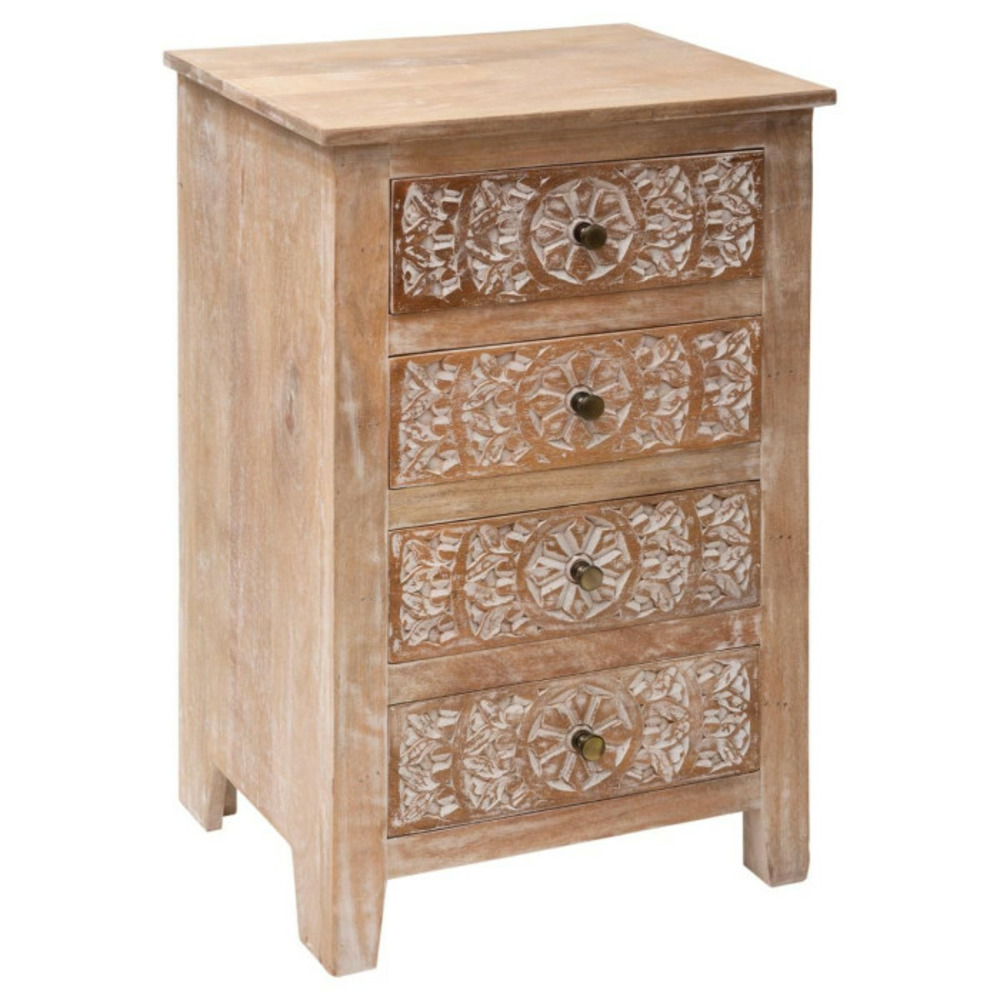Chiffonnier 4 tiroirs en bois shirel 80cm naturel