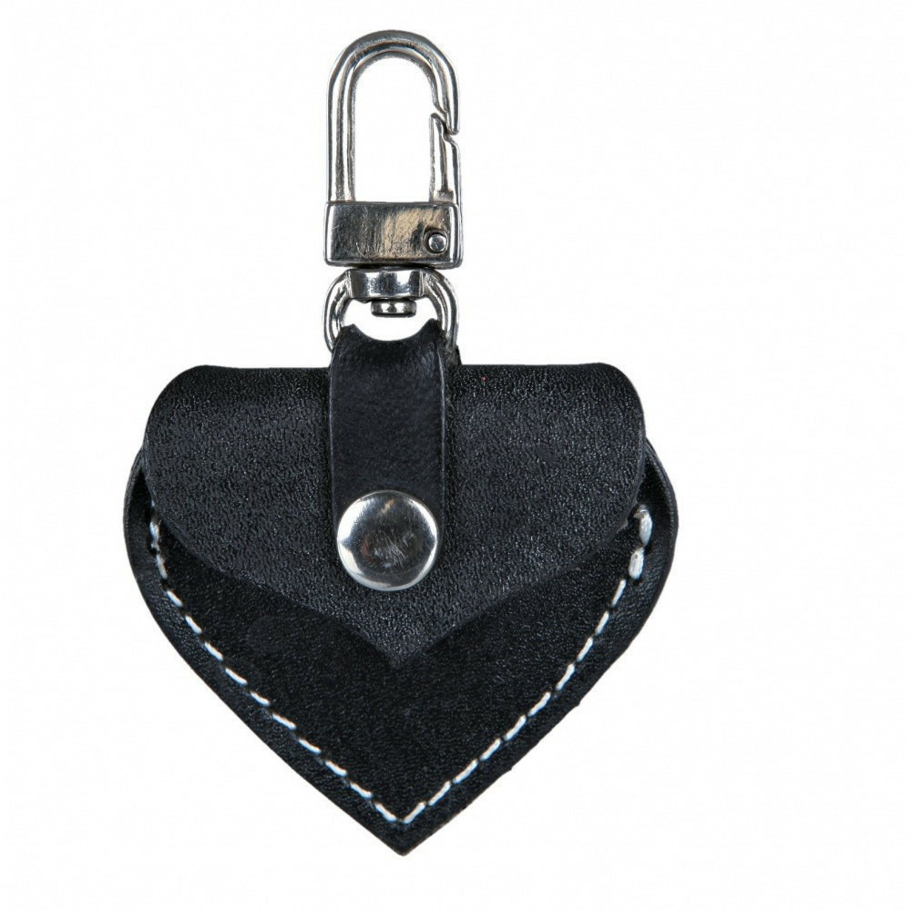 Porte adresse forme cœur noir pour chien ou chat. 5.5 x 5 cm
