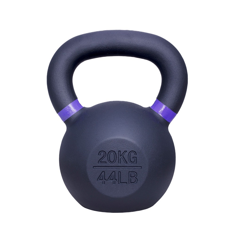 Kettlebell en fonte 20 kg - noir et violet