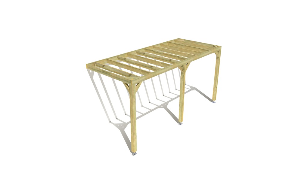 Pergola bois • 5m x 2m • adossée • sens profondeur • livraison comprise