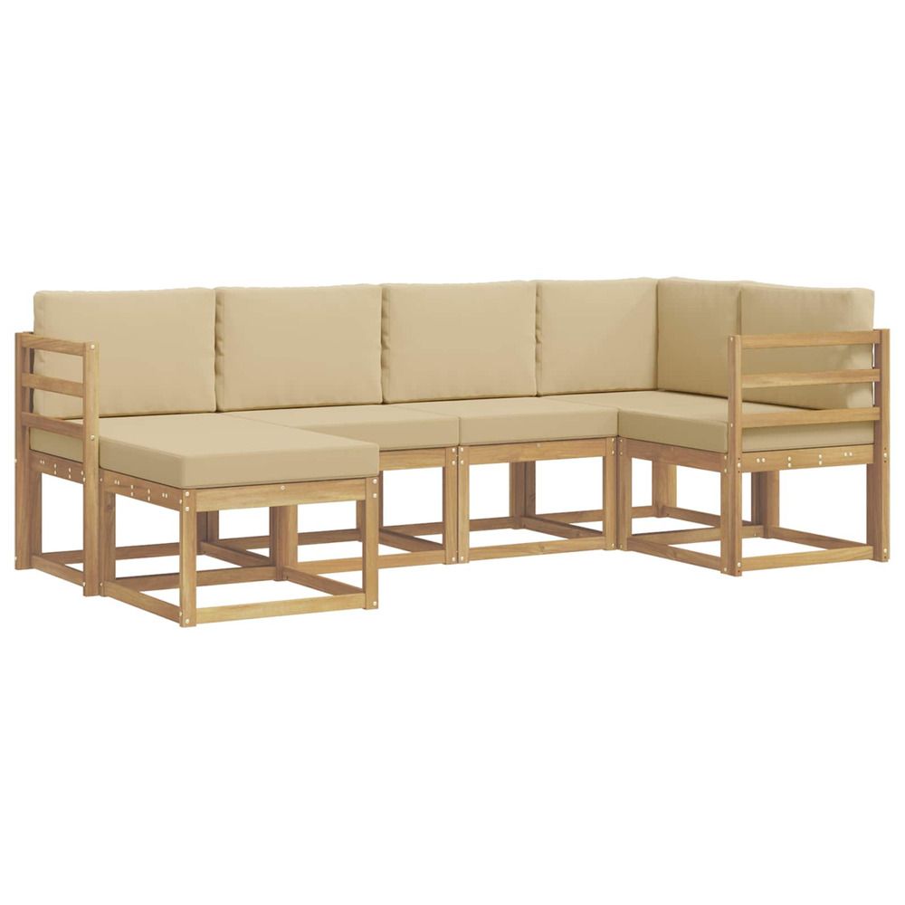 Ensemble de canapés d'extérieur 6 pc blanc et beige polyester