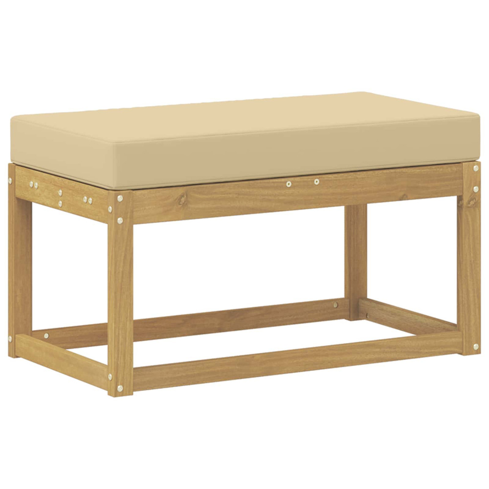 Banc de jardin blanc 80 x 43 x 45 cm bois d'acacia massif