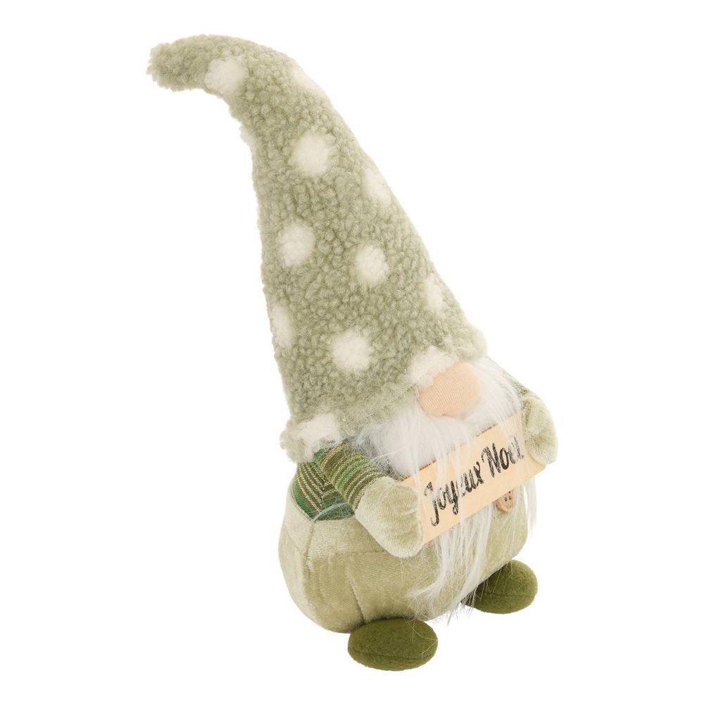 Gnome de noël poti vert h. 31 cm