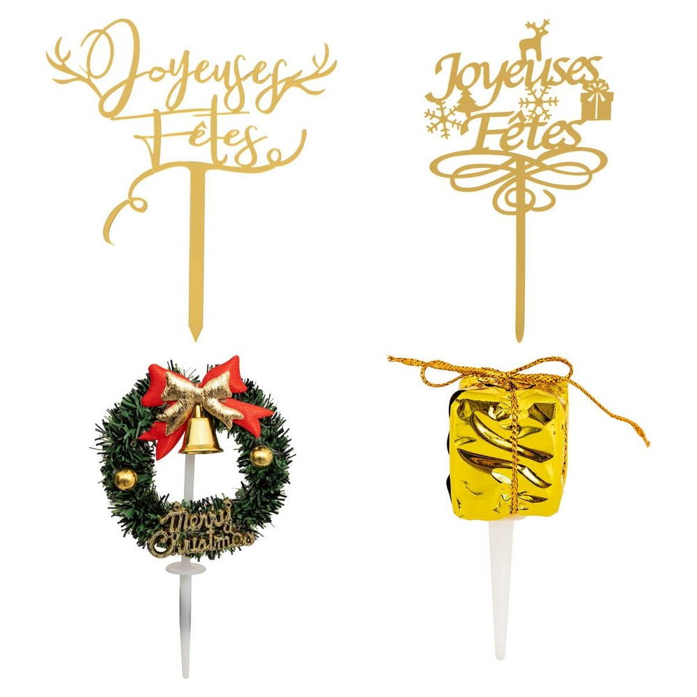 5five - lot de 4 décorations pâtisserie noël