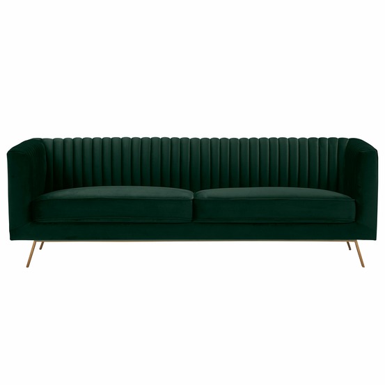 Gatsby-canapé 3 places en velours vert foncé
