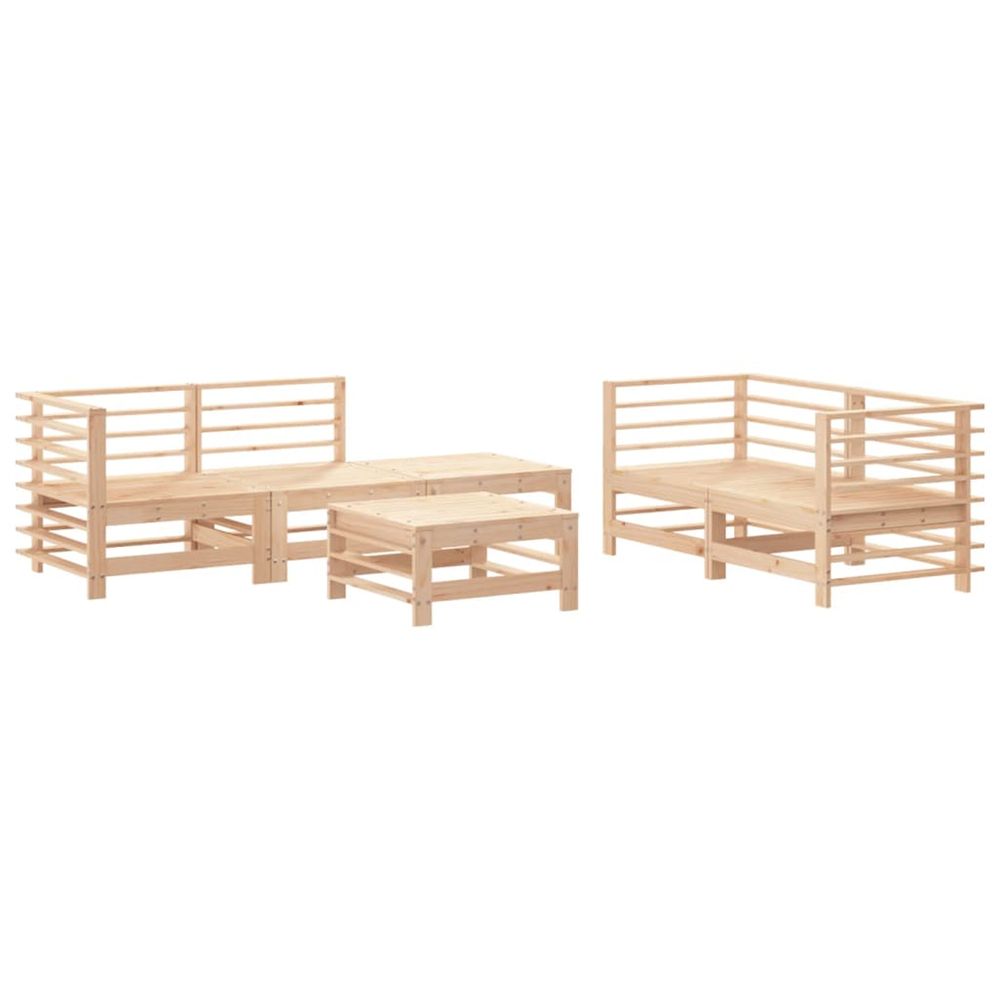 Salon de jardin 6 pcs bois de pin massif