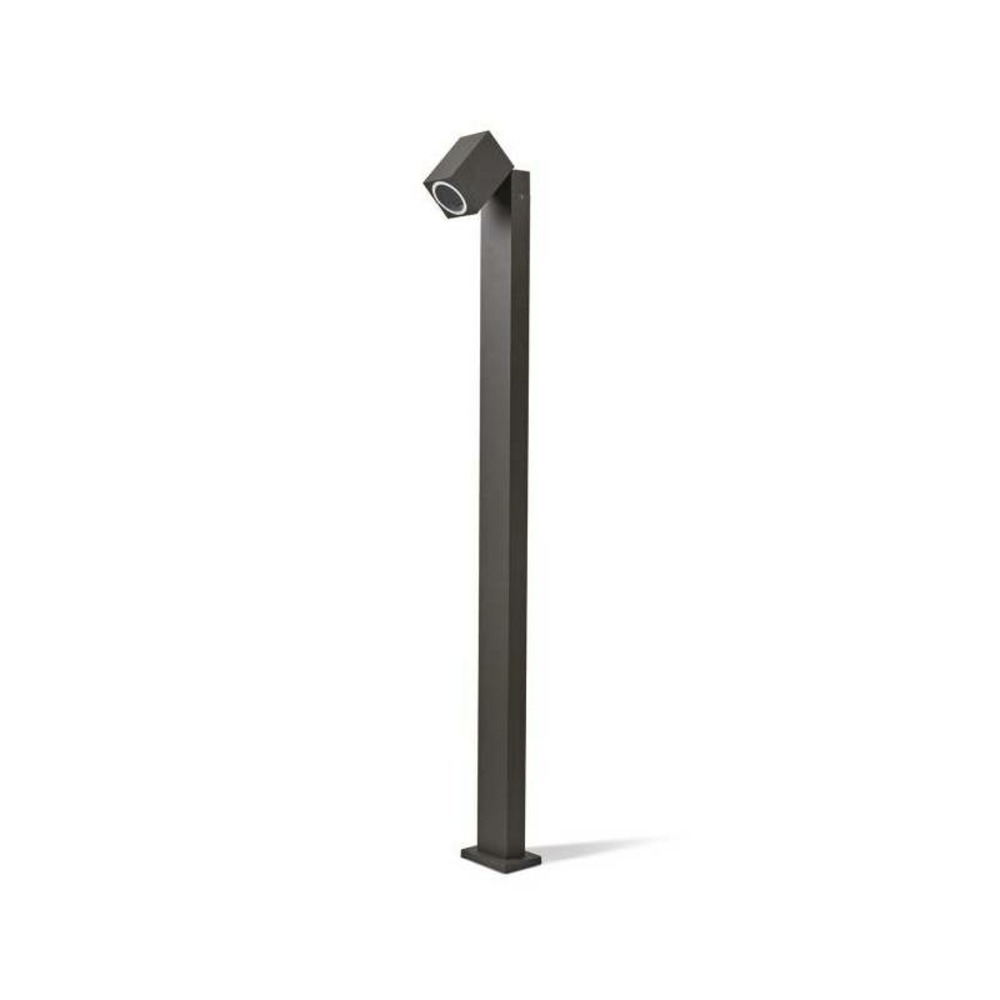 Borne de jardin design noir avec spot orientable pour ampoule gu10