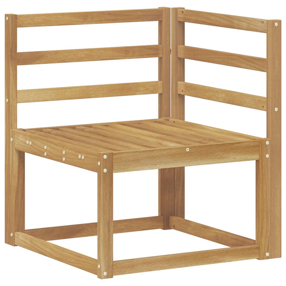 Canapé d'angle extérieur bois d'acacia massif blanc