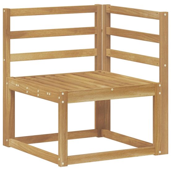 Canapé d'angle extérieur bois d'acacia massif blanc