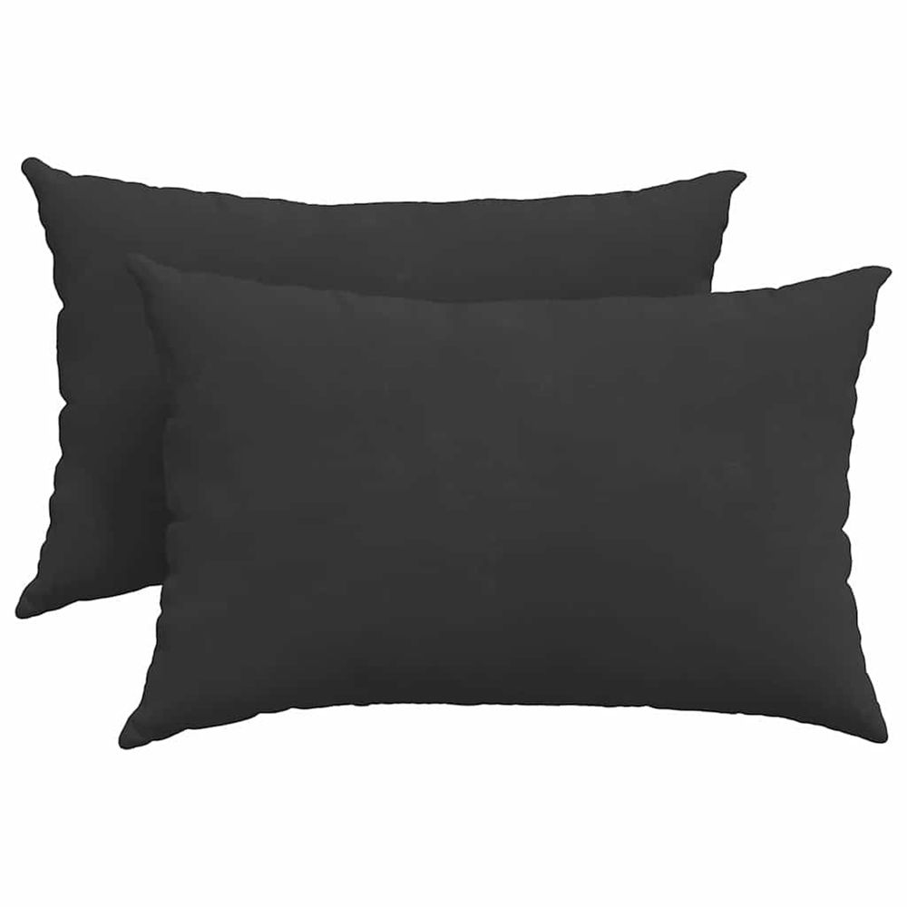 Coussins de canapé 2 pc tissu noir 60 x 40 cm