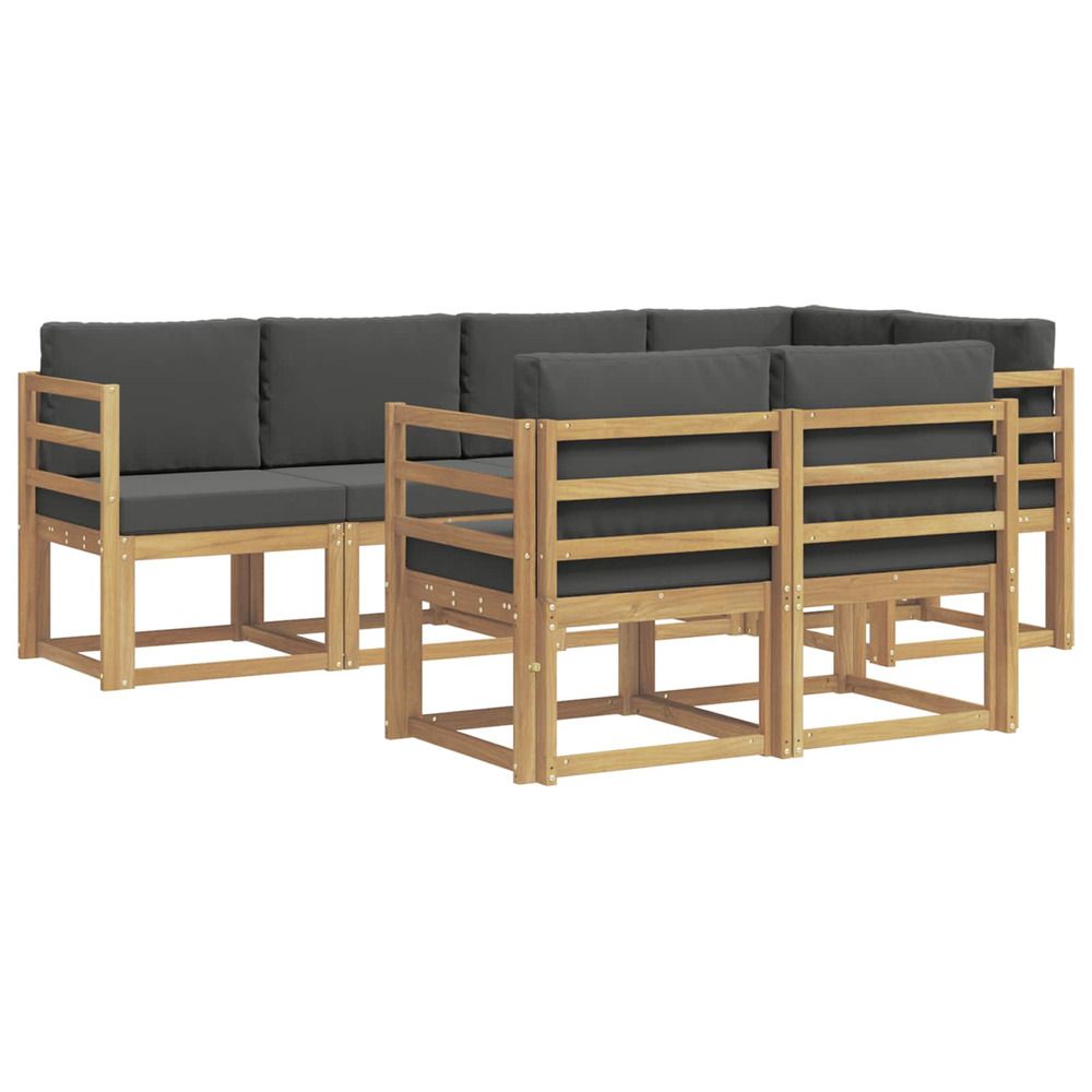 Ensemble de canapés d'extérieur 7 pc blanc et anthracite