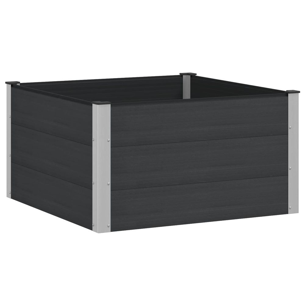 Jardinière surélevée noir 100 x 100 x 54 cm wpc et aluminium