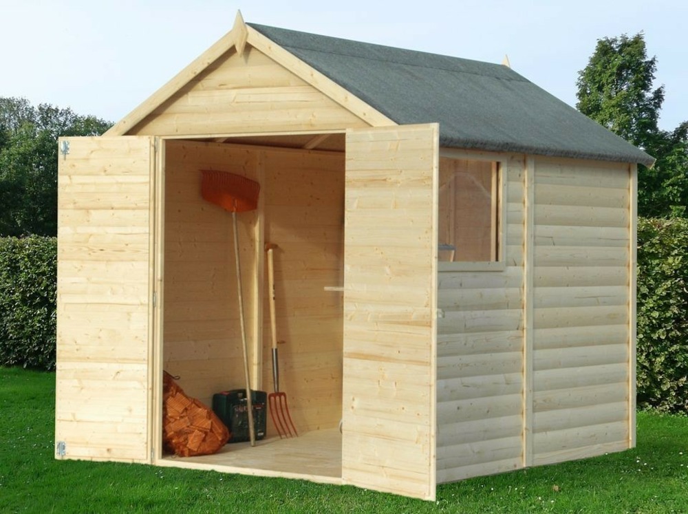 Abri de jardin bois tonga - 181 x 239 cm - cabane de jardin - cabanon - stockage - local poubelle