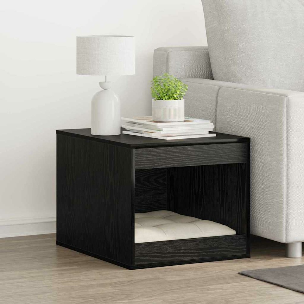 Enceinte pour bac à litière pour chat chêne noir