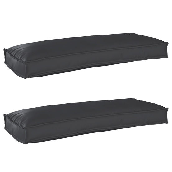 Set de coussins de palette 2 pcs noir 100 x 40 x 8 cm