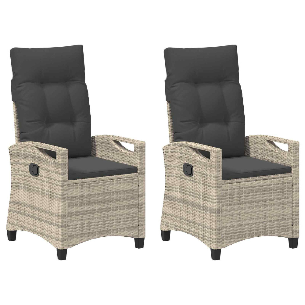 Chaise de jardin 2 pcs gris clair et gris foncé