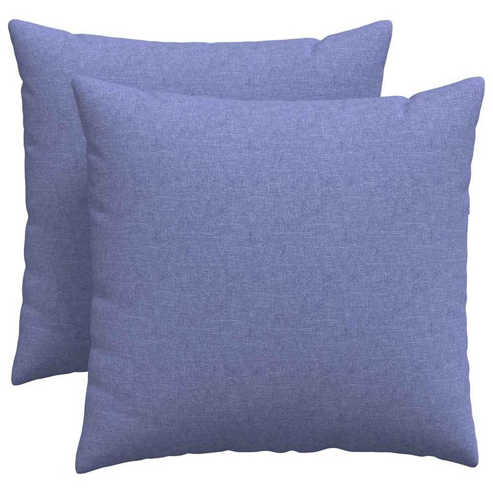 Coussins de canapé 2 pc tissu bleu denim 50 x 50 cm