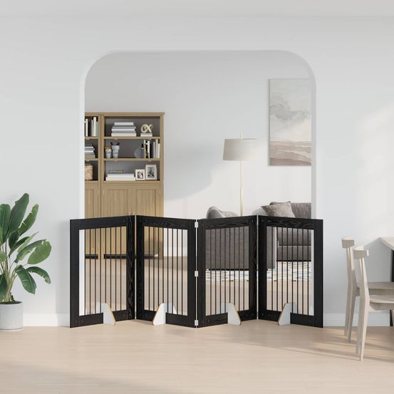 Barrière pliable chien bois d'ingénierie intérieur configuration 321cm chêne noir