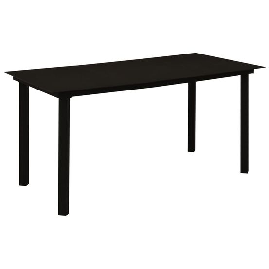Table à dîner de jardin Noir 150x80x74