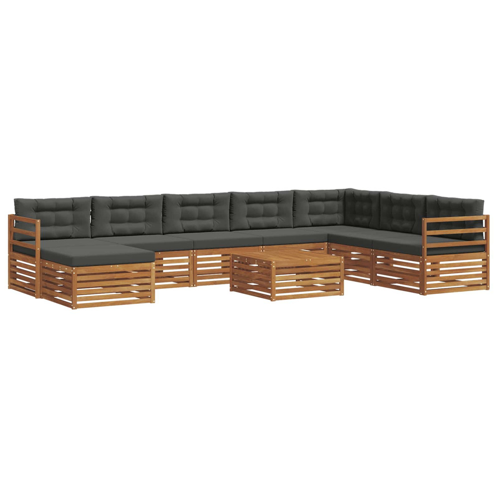 Ensembles de canapés avec coussin 9 pcs naturel et anthracite