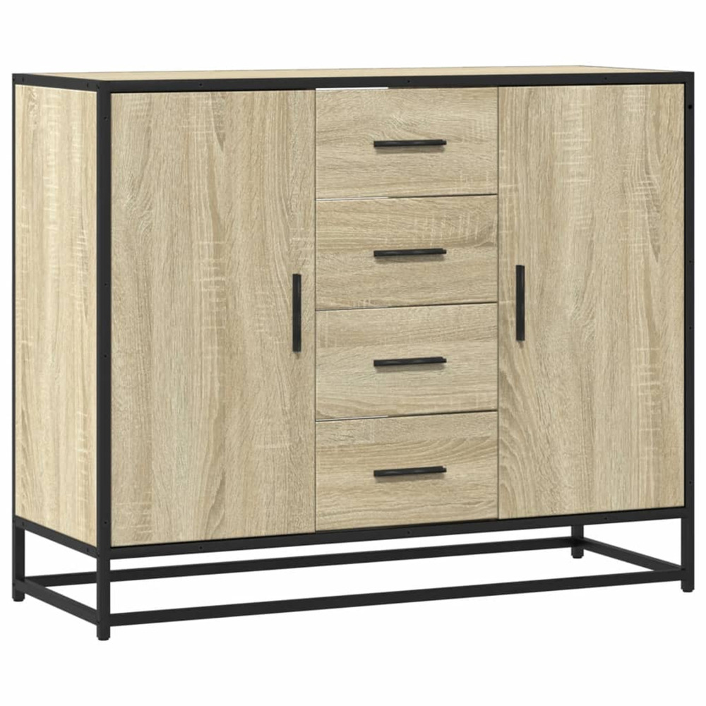 Buffet chêne sonoma 92x35x76 cm bois d'ingénierie