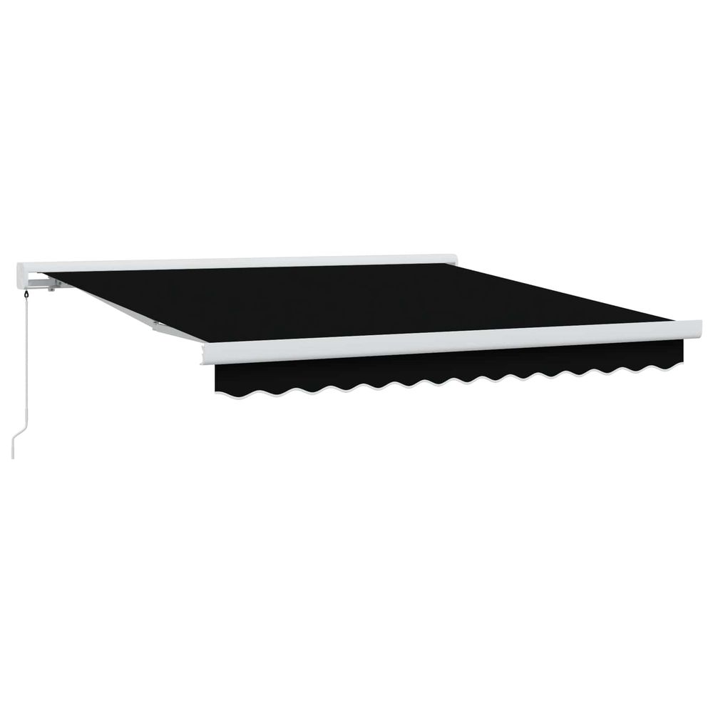 Auvent rétractable noir 350 x 250 cm toile et aluminium