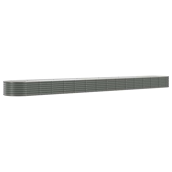 Lit surélevé de jardin acier galvanisé 620x80x36 cm gris
