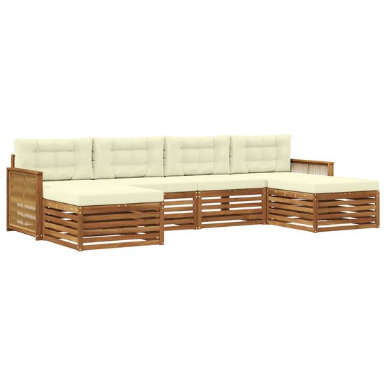 Ensemble de canapés d'extérieur 6 pc bois d'acacia massif