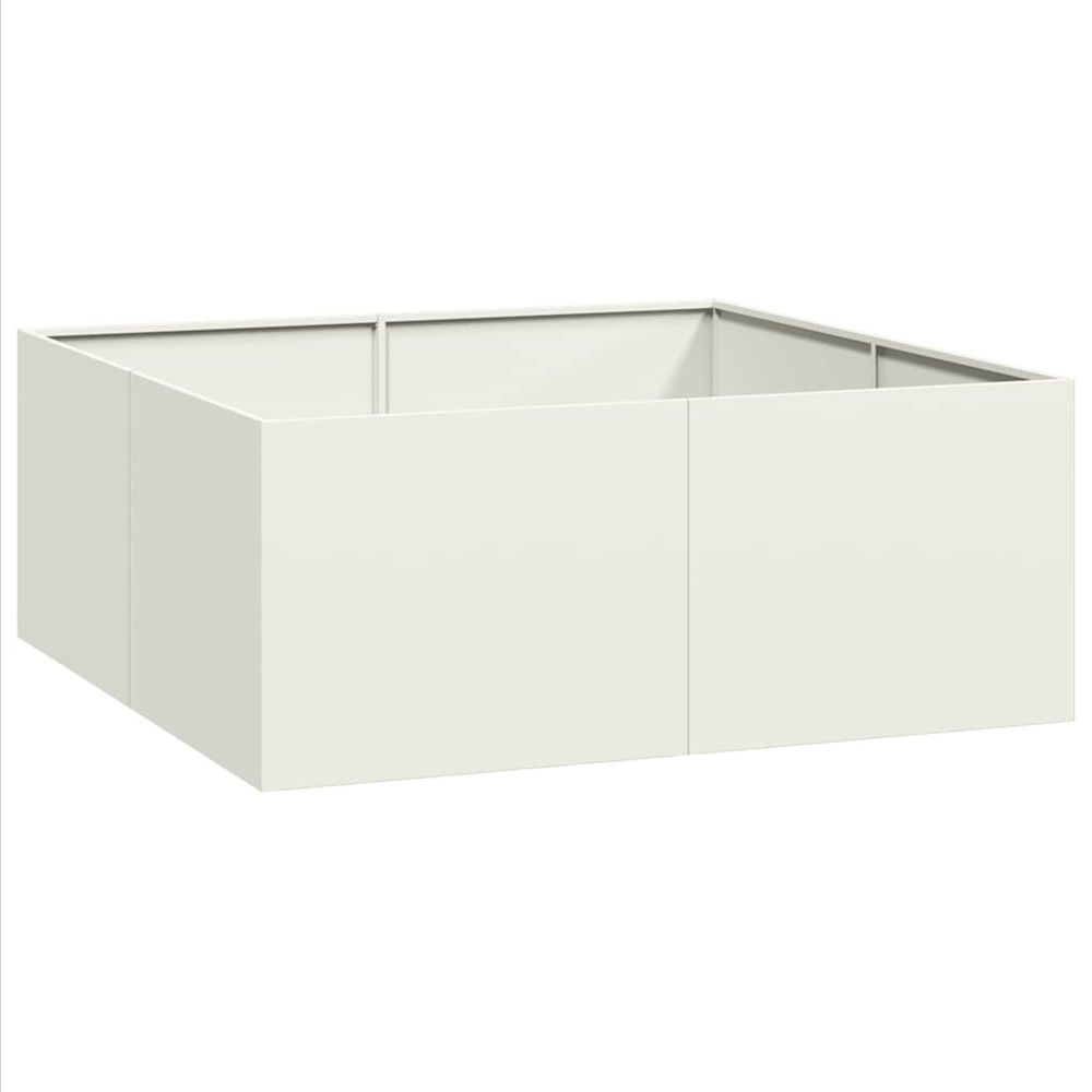 Jardinière d'extérieur blanc 100x100x40 cm acier