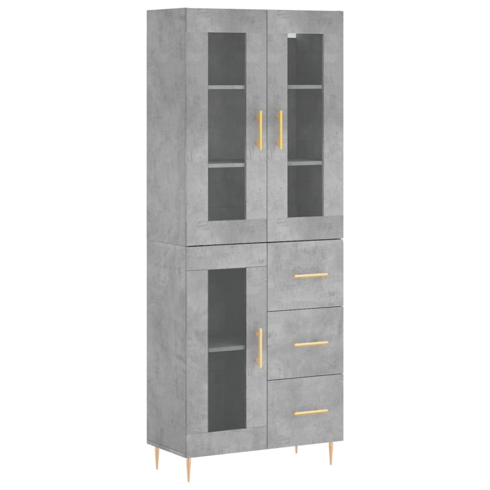 Buffet bahut commode armoire meuble de rangement organisateur cuisine salle de séjour salon haut 69,5 x 34 x 180 cm bois d'in