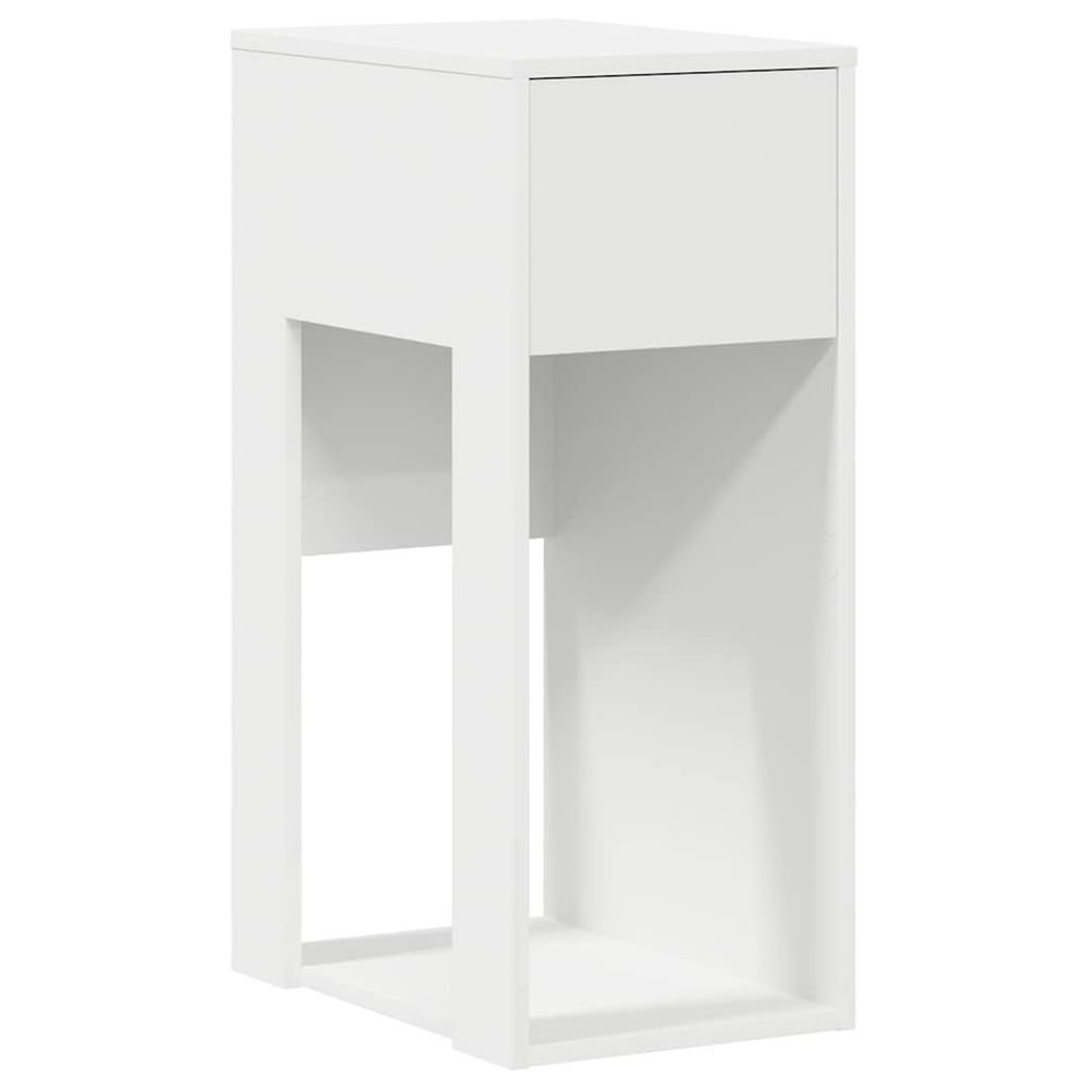 Support de tour d'ordinateur avec tiroir blanc 30x44x74 cm