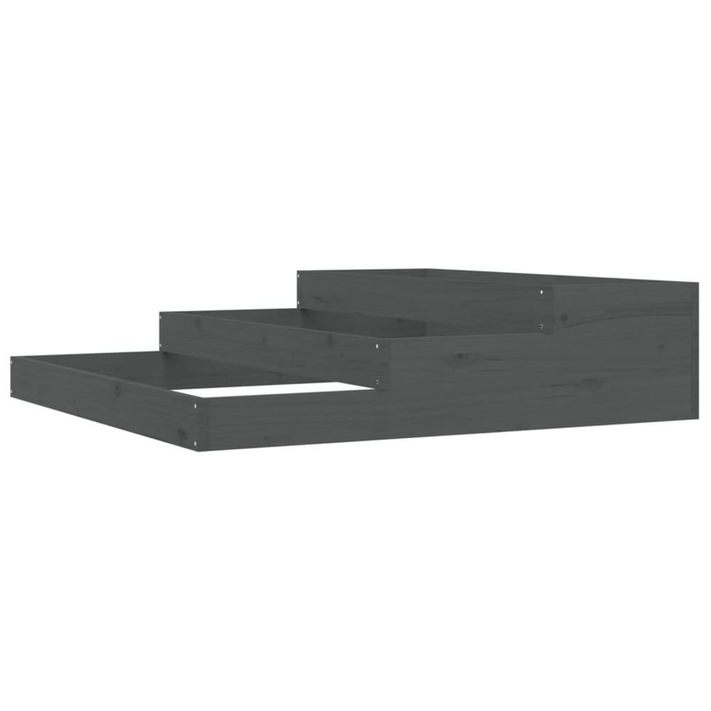 Jardinière d'extérieur gris 107x107x27 cm bois massif de pin